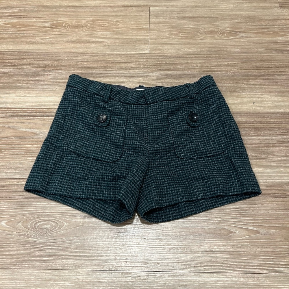 Zara Girl Green Plaid Shorts 9/10